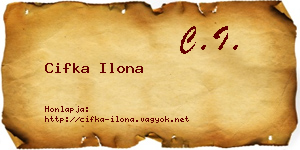 Cifka Ilona névjegykártya